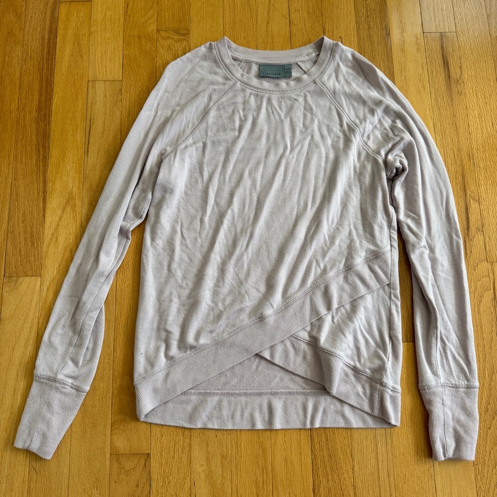 Athleta Light Pink Crossover Sweater XXS